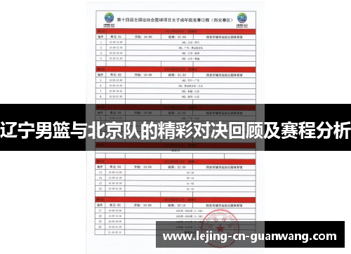 辽宁男篮与北京队的精彩对决回顾及赛程分析